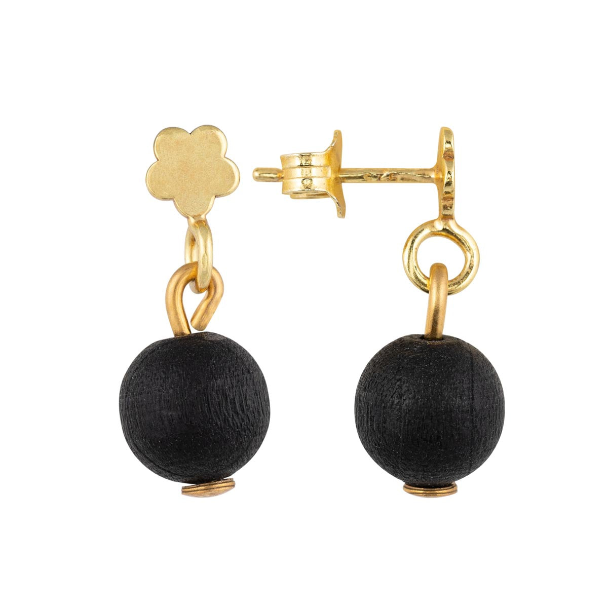 Lemmikki mini earrings, black and gold