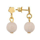 Lemmikki mini earrings, ecru and gold