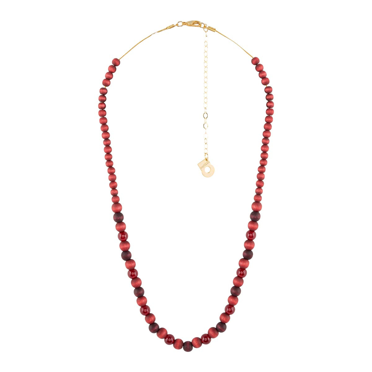 Lydia necklace, plum red and gold