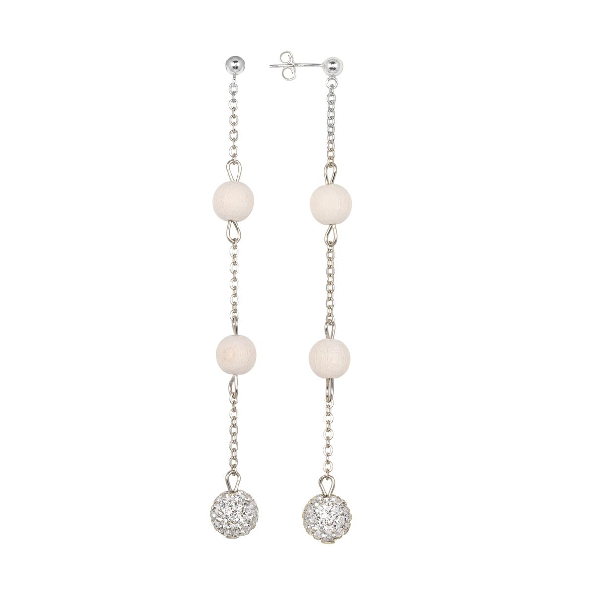 Jade kristalli earrings, ecru