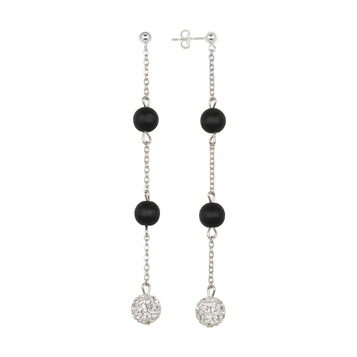 Jade kristalli earrings, black