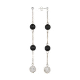 Jade kristalli earrings, black