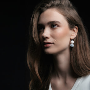 Heijastus earrings, ecru