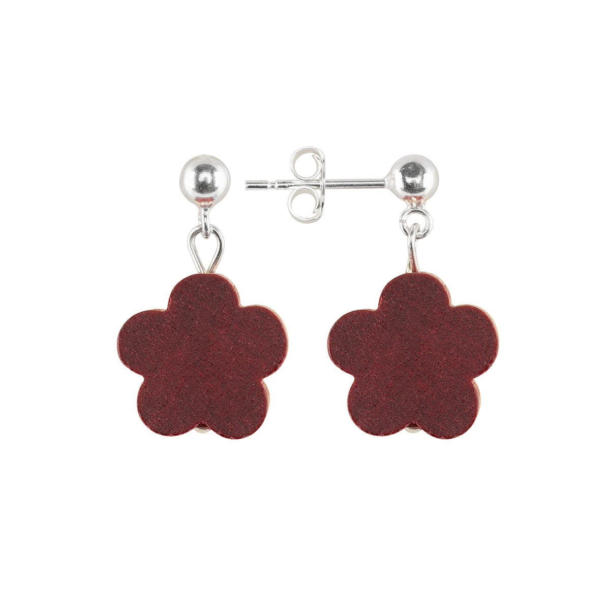 Puistolemmikki earrings, wine red