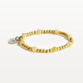 Lasihelmi bracelet, butter yellow