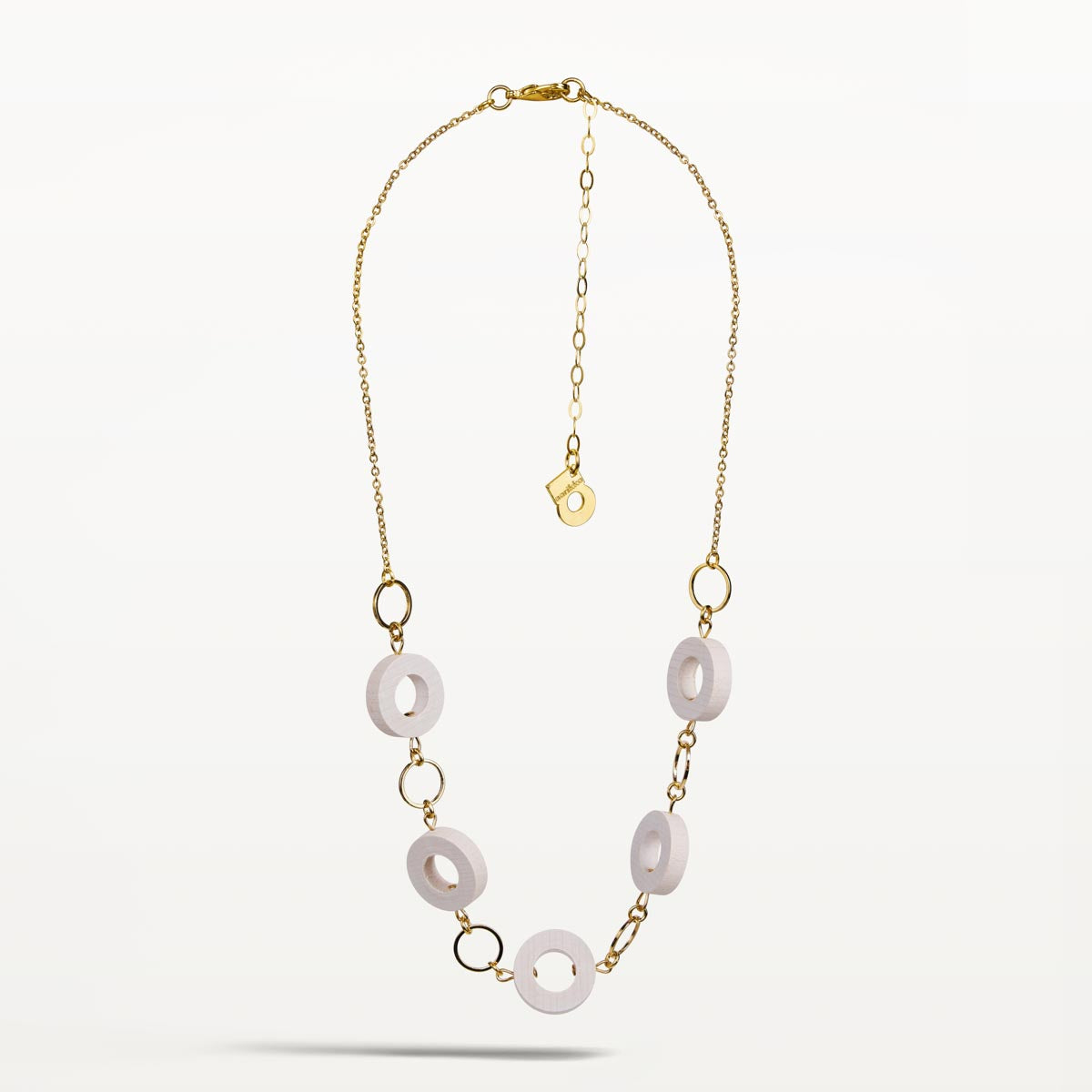 Rosa necklace, ecru and gold