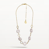 Rosa necklace, ecru and gold