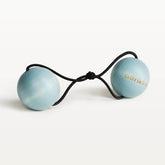 Pom pom hair band, light blue