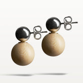 Wood Passion earrings, varnished wood and silver