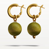 Valma earrings, khaki green and gold