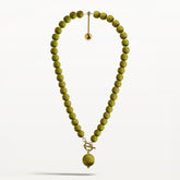 Valma necklace, khaki green and gold