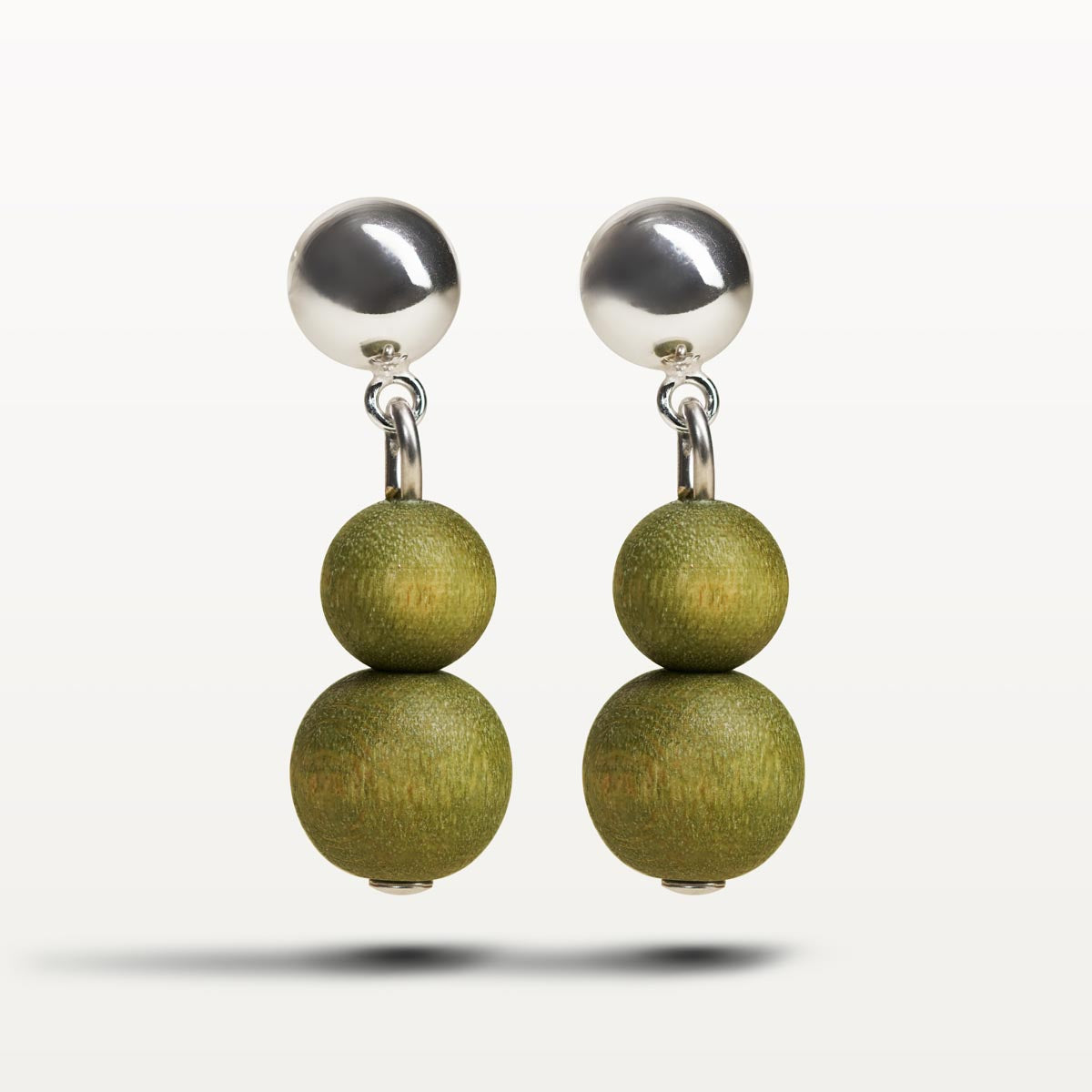 Olos earrings, khaki green