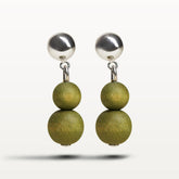 Olos earrings, khaki green