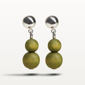 Olos earrings, khaki green