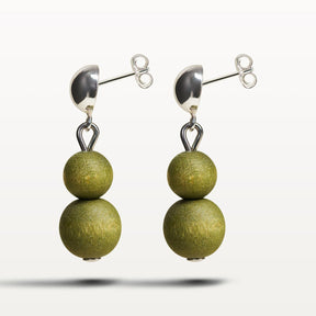Olos earrings, khaki green