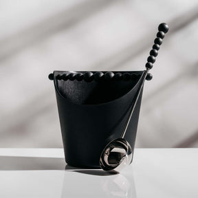 Nuppu sauna ladle, silver and black