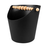 Nuppu sauna bucket, black and varnished wood