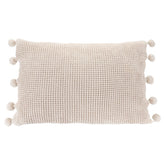 Pom pom cushion cover, beige