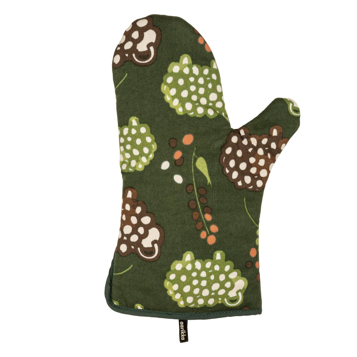 Oven mitt, Rams in a Field, green