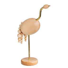 Crane sculpture, 30 cm, varnished wood
