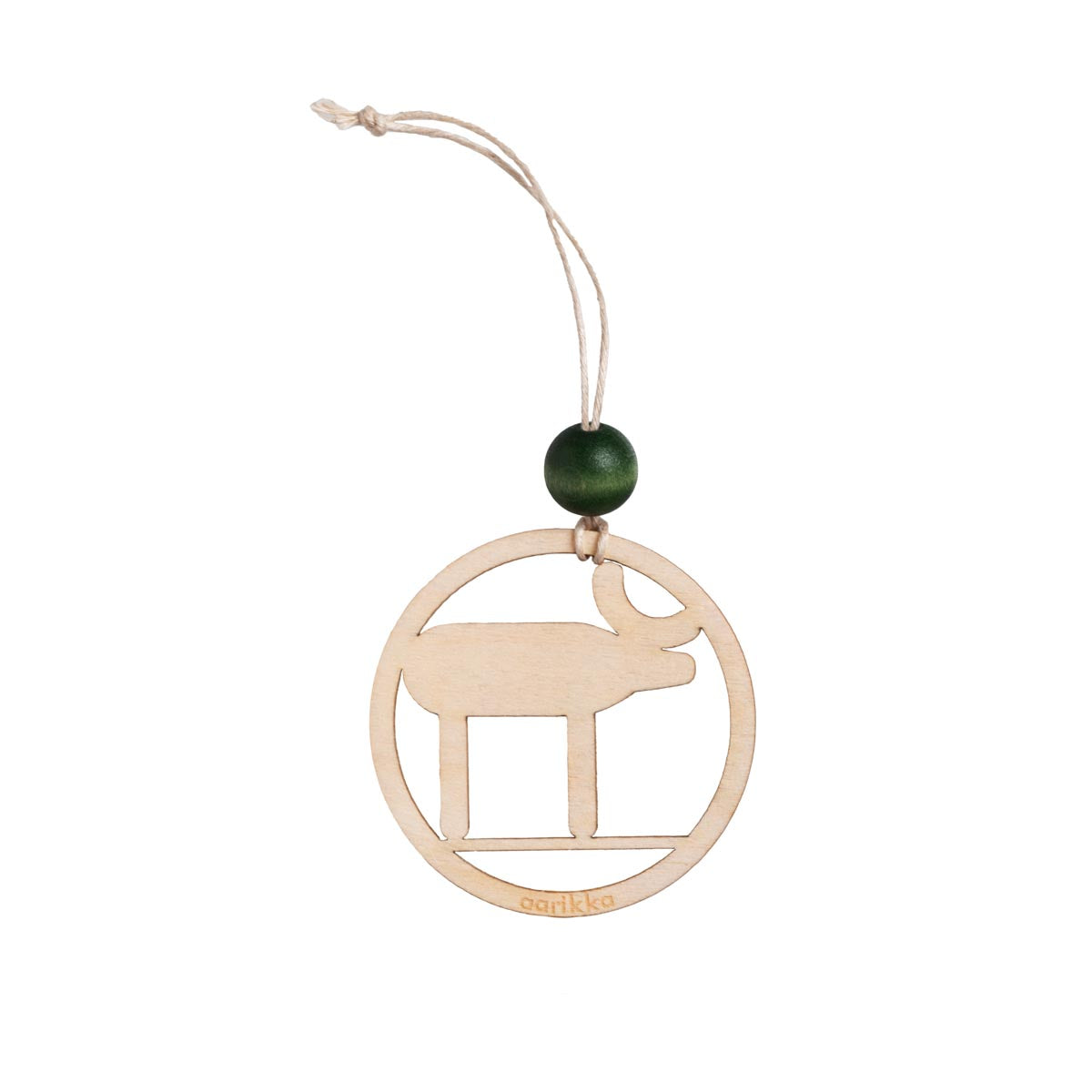 Reindeer ornament, varnished wood