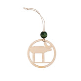 Reindeer ornament, varnished wood