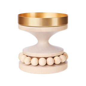 Ruustinna candleholder, varnished wood and gold