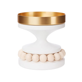 Ruustinna candleholder, white and gold