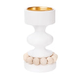 Prinssi candleholder, white and gold