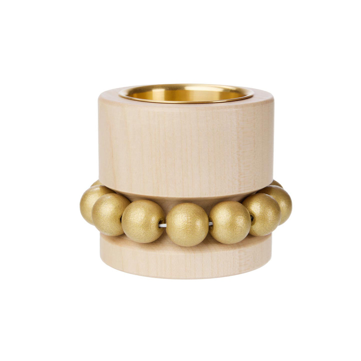 Prinsessa candleholder, varnished wood and gold