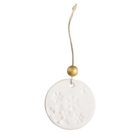 Lumisade ornament, ceramic, white and gold