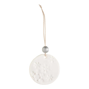 Lumisade ornament, ceramic, white and silver