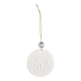Poro ornament, ceramic, white and silver