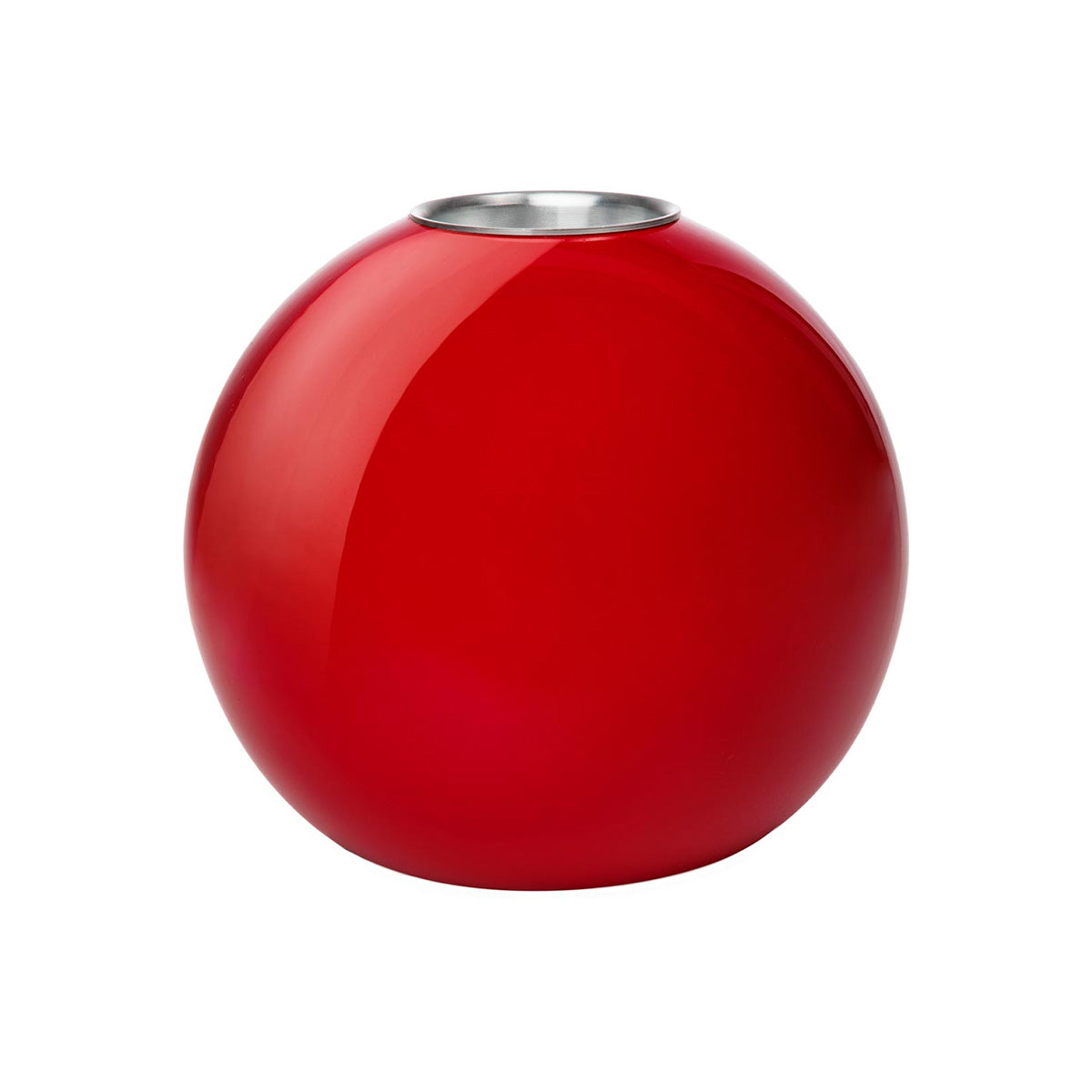 Pallo candleholder, red and silver