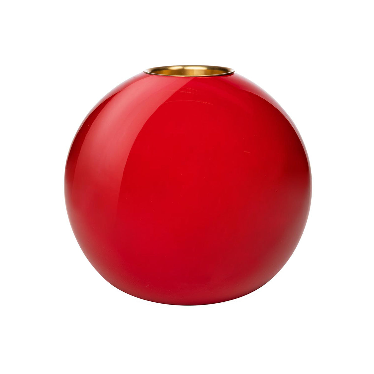 Pallo candleholder, red and gold
