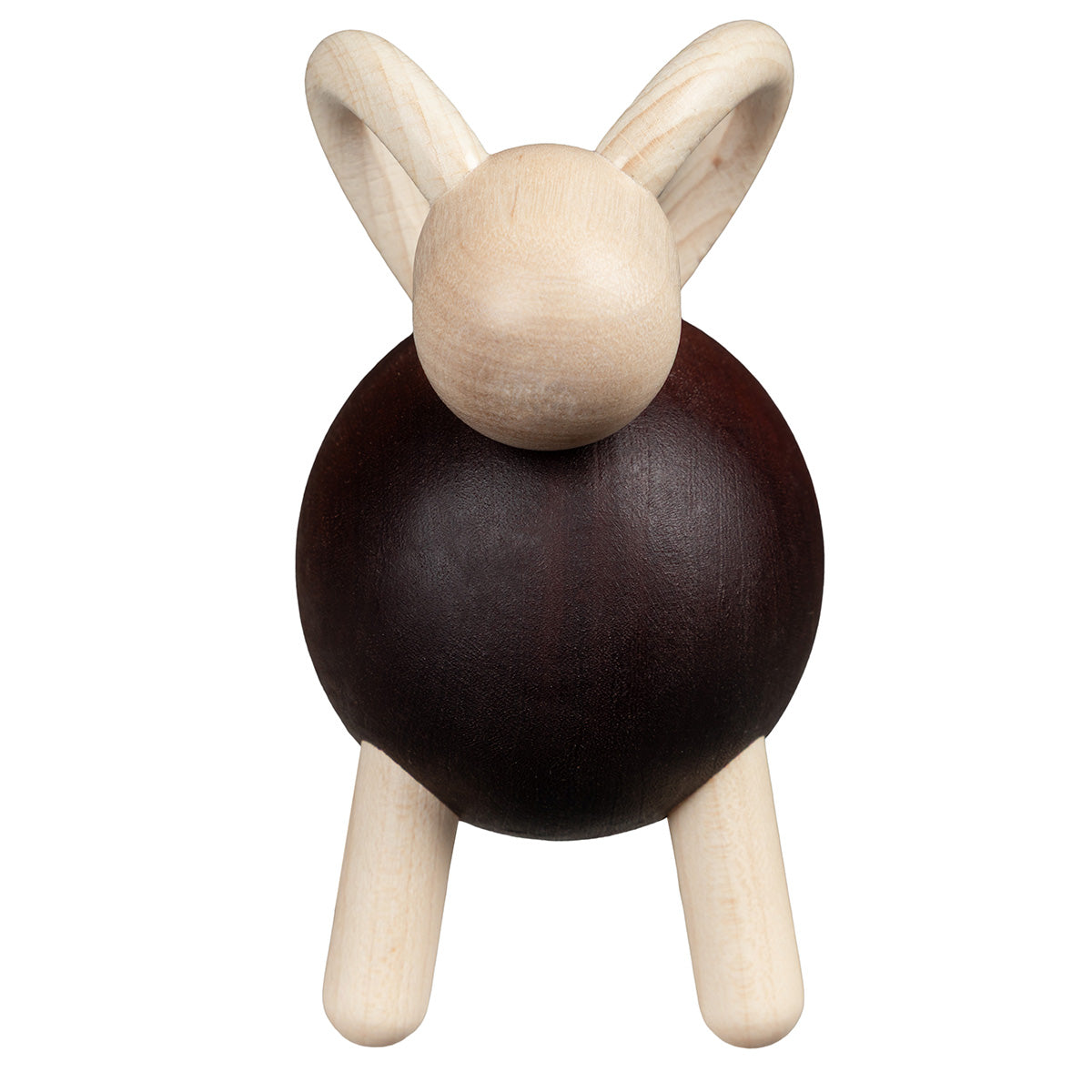 Goat sculpture, varnished wood and brown