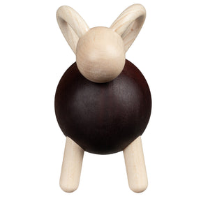Goat sculpture, varnished wood and brown