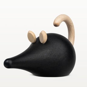 Mouse sculpture, 7 cm, black