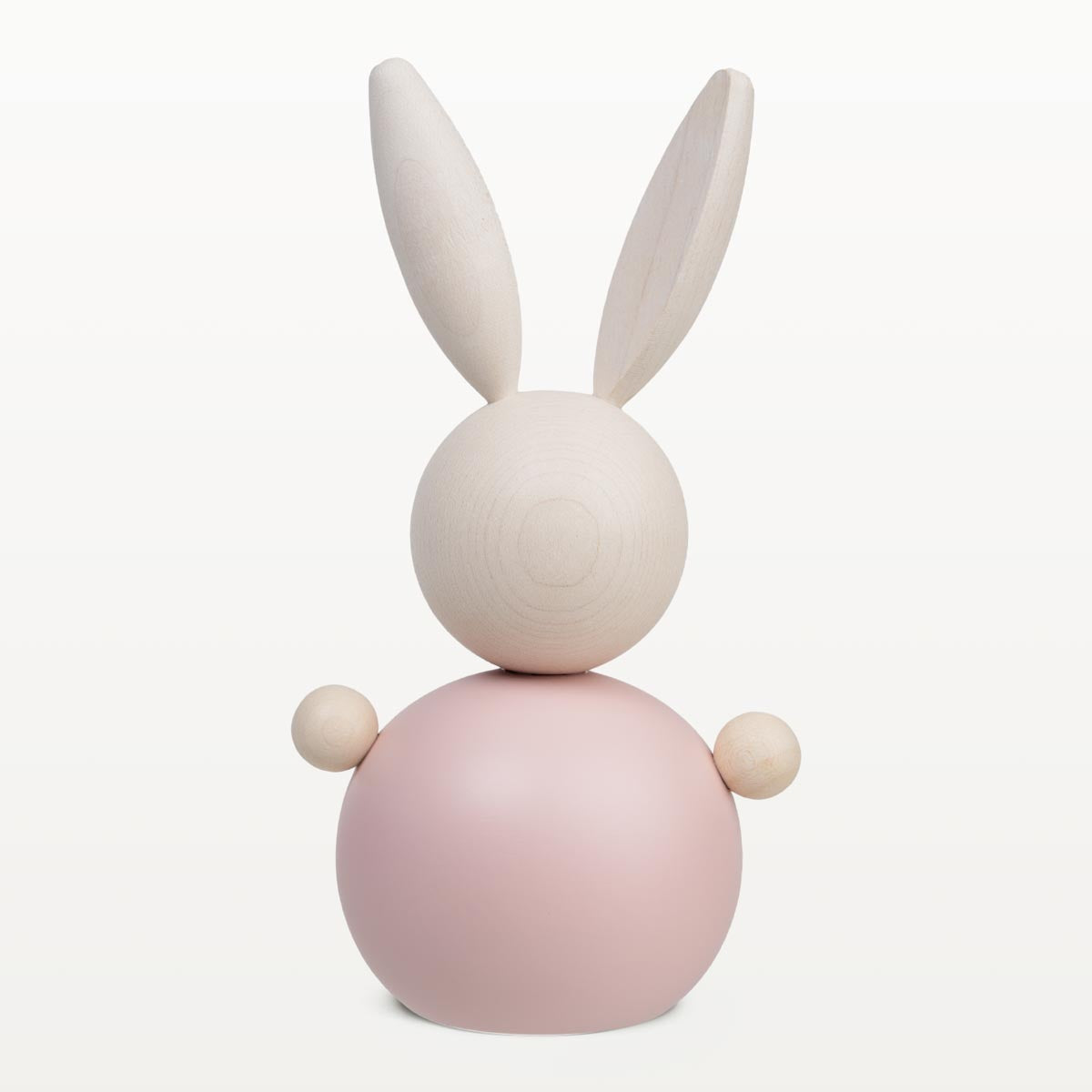 Rabbit wooden figurine 16 cm, pink