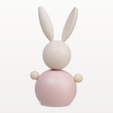 Rabbit wooden figurine 16 cm, pink
