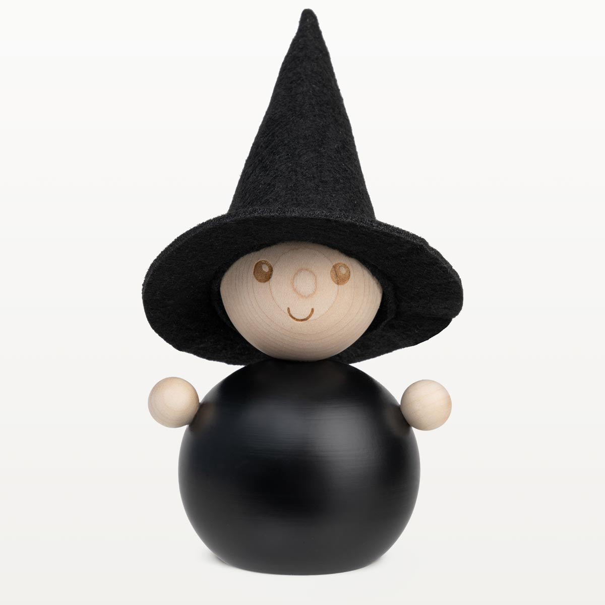 Witch wooden figurine, 16 cm, black