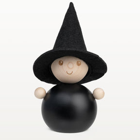 Witch wooden figurine, 16 cm, black