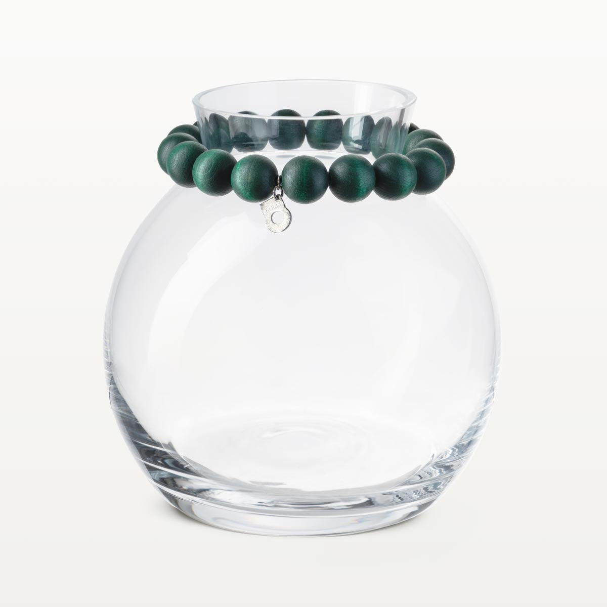 Pore glass vase, 16 cm, dark green