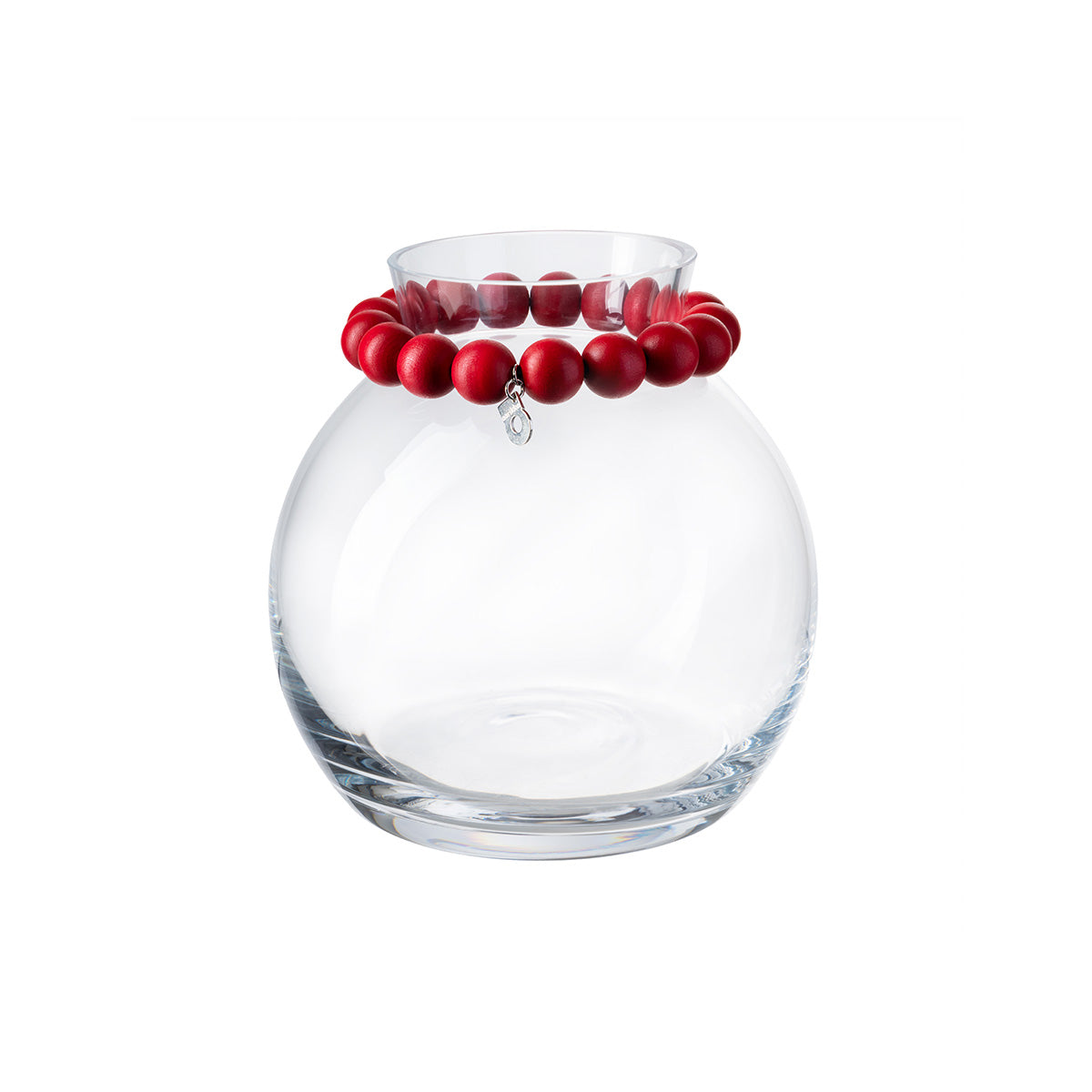 Pore glass vase, 16 cm, red