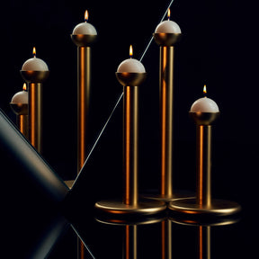 Pipe candleholder, 10 cm, gold