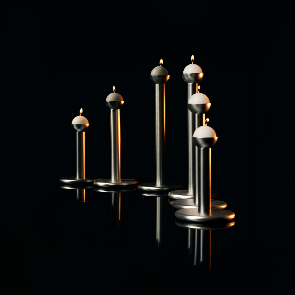 Pipe candleholder, 19 cm, silver