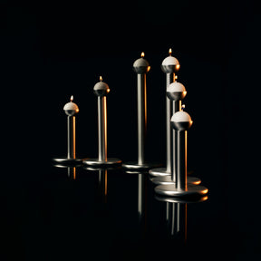 Pipe candleholder, 19 cm, silver