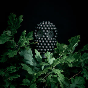 Boreal owl sculpture, 16,5 cm, black