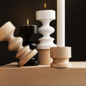 Furstinna candleholder, varnished wood