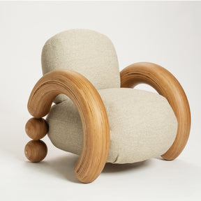 Ram lounge chair, Laurizon bouclé, off-white